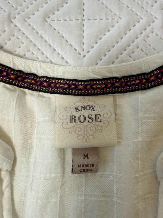 Knox Rose Cotton White Dress Crochet detail Size M - Picture 3 of 8